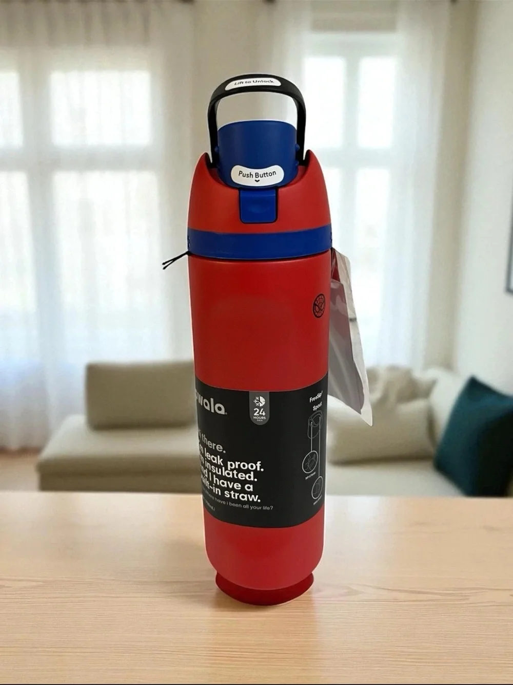 Owala -24oz FreeSip Water Bottle - Spider Man  -LIMITED EDITION